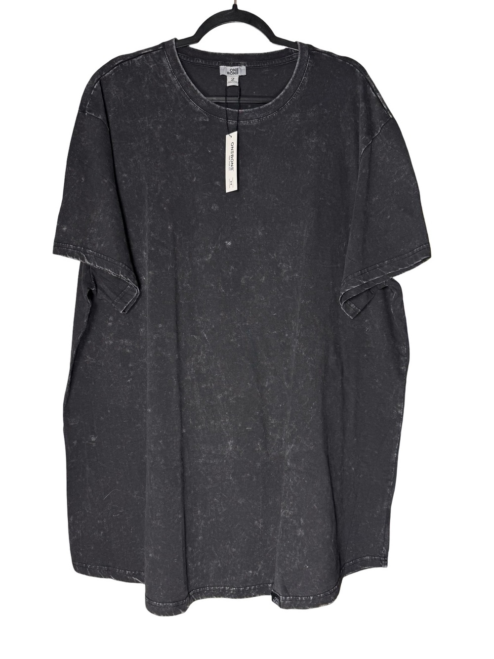 ONE BONE Acid Stone Wash T Shirt Mens 3XL (2) Black Streetwear Cotton Casual NEW